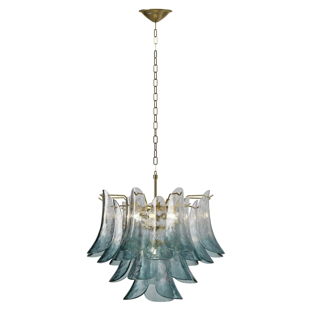 Blue Murano Style Glass Petals Chandelier 2