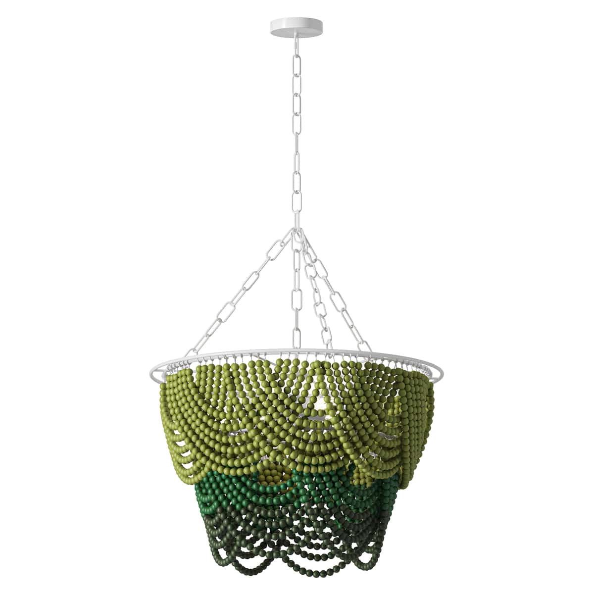Etsy Green Beaded Wood Pendant Chandelier 2