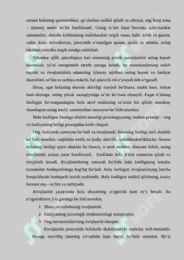 PSIXIK RIVOJLANISH VA UNI DAVRLASHTIRISH MUAMMOSI 4