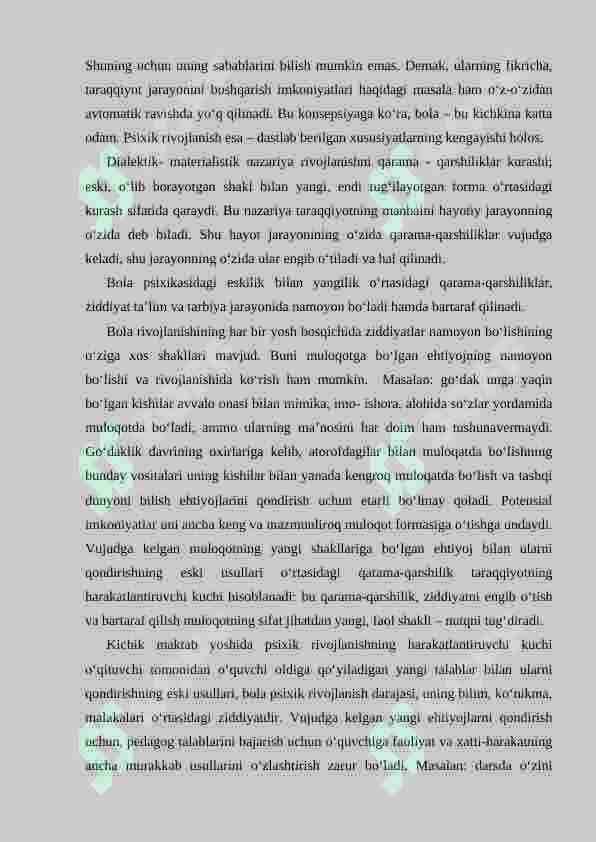 PSIXIK RIVOJLANISH VA UNI DAVRLASHTIRISH MUAMMOSI 7