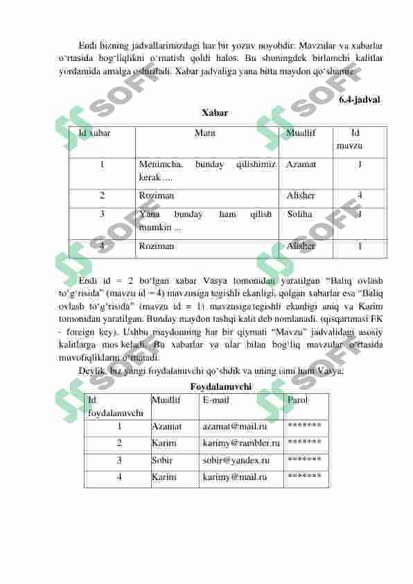 MA’LUMOTLAR BAZALARI VA KATTA HAJMDAGI MA’LUMOTLAR  BILAN ISHLASH TEXNOLOGIYALARI 8