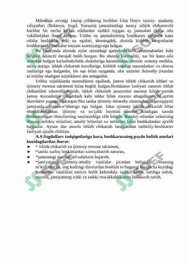 Boshqaruv asoslarining shakllanishi va davlatlarning tashkil topishi 2