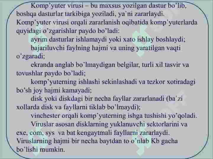 Fayllarni arxivlash va kompyuter viruslaridan himoyalanish 6