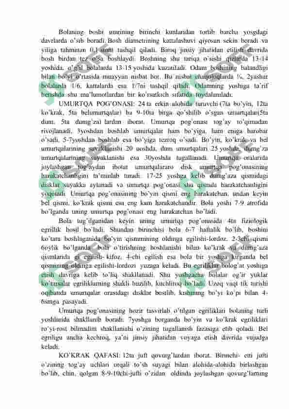 Harakat va koordinatsiyaning ahamiyati. Skeletning umumiy tuzilishi. 3