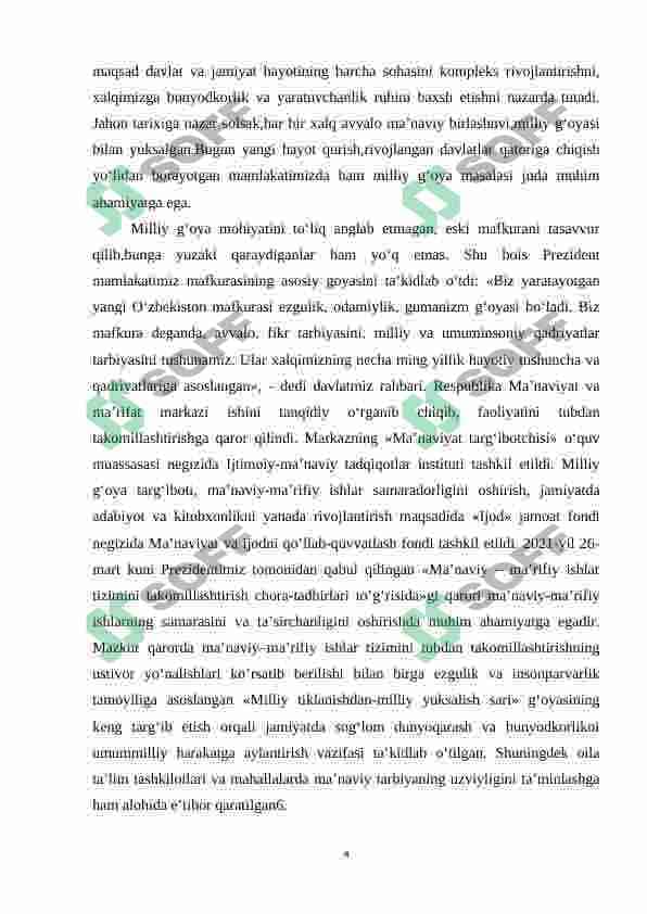 Milliy urf-odatlar, qadriyat va an’analarning tiklanishi. 4