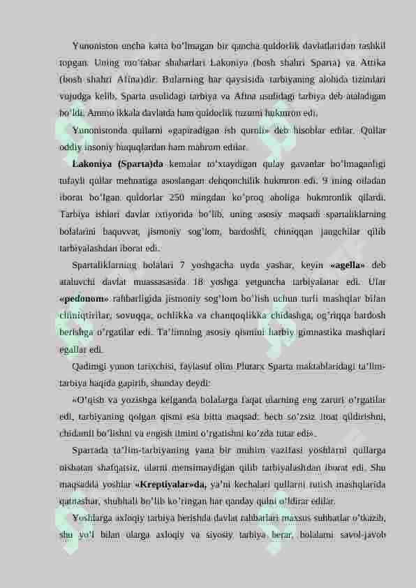 ANTIK DAVRLARDAN VII ASRGACHA TARBIYA VA PEDAGOGIK FIKRLAR. 2
