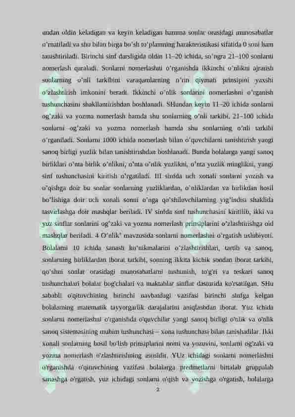 Boshlang‘ich sinflarda ko‘p xonali sonlar ustida arifmetik amallar 2