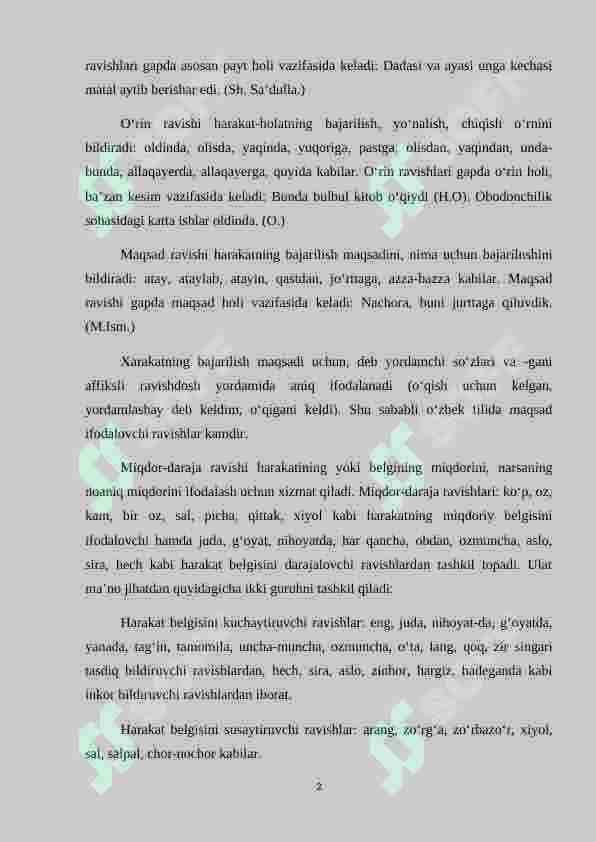 Ravish. Ravishlarning ma’no jihatdan turlari haqida 2