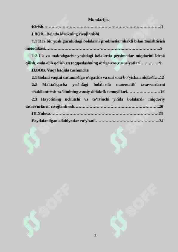 Turli maktabgacha yoshdagi bolalarning vaqtni idrok qilishi. Mashg‘ulotlarni tashkil etish 2