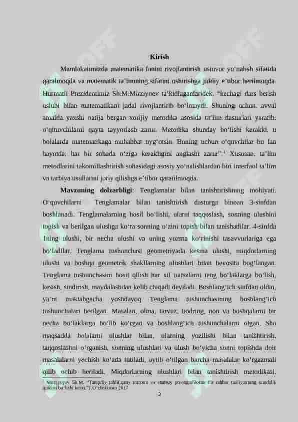 Tenglama tuzib yechiladigan masalalarni yechishga o‘rgatish metodikasi 3