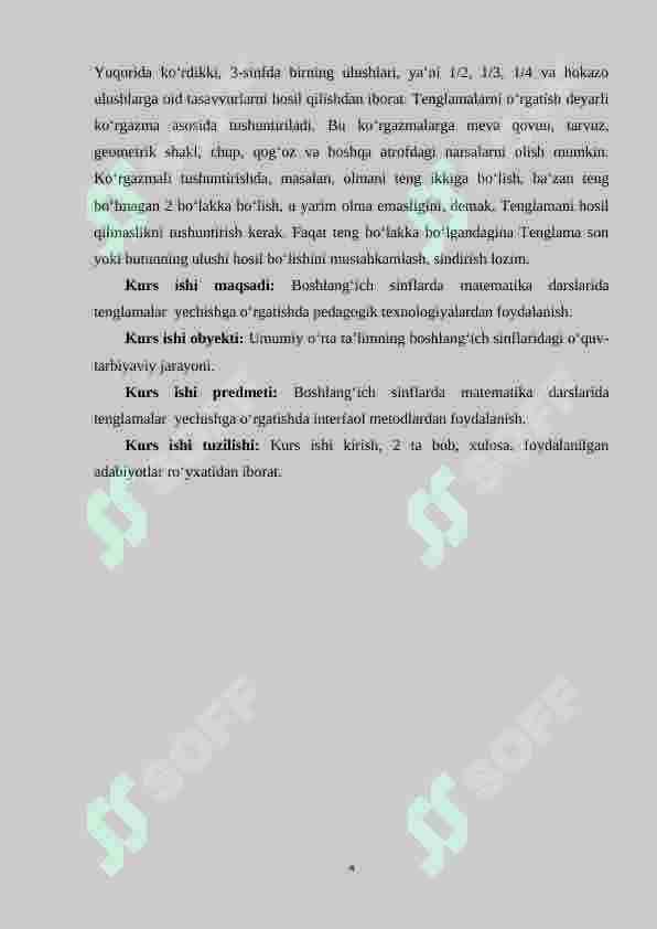 Tenglama tuzib yechiladigan masalalarni yechishga o‘rgatish metodikasi 4