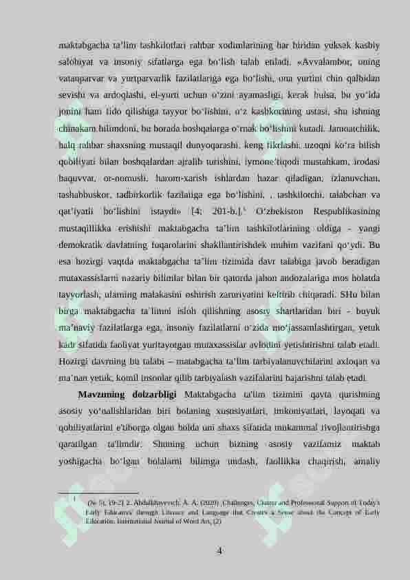 Maktabgacha ta’lim tashkilotlari mudirasi tomonidan ilg‘or ish tajribalarini o‘rganishni tashkil etish 4