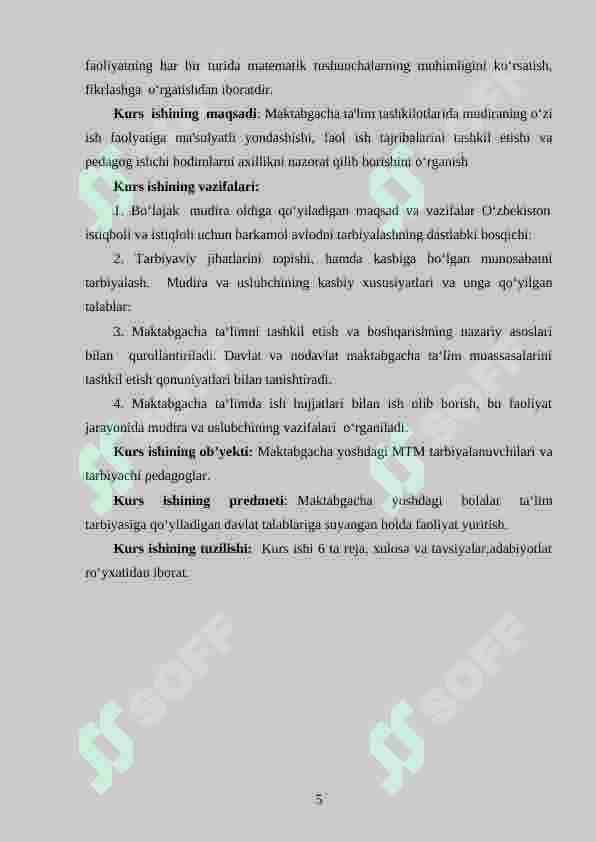 Maktabgacha ta’lim tashkilotlari mudirasi tomonidan ilg‘or ish tajribalarini o‘rganishni tashkil etish 5