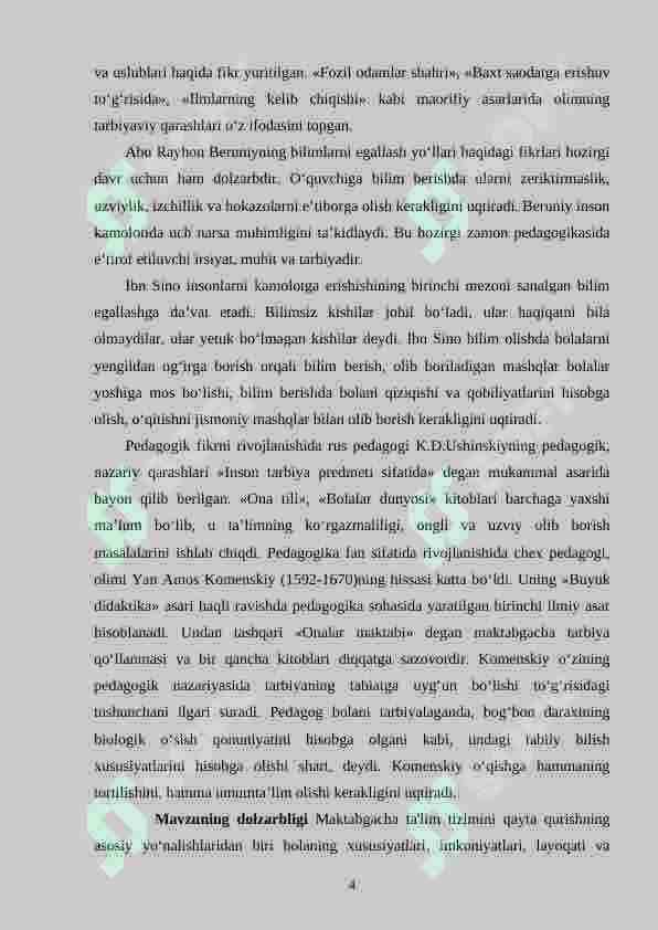 Maktabgacha ta’limga doir farmon, qaror va farmoishlarni sohaga keng tatbiq etish usullari 4