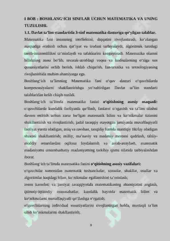 BOSHLANG‘ICH SINFLARDA GRAFIK OBYEKTLAR USTIDA ISHLASH METODIKASI (3-SINF MISOLIDA) 8