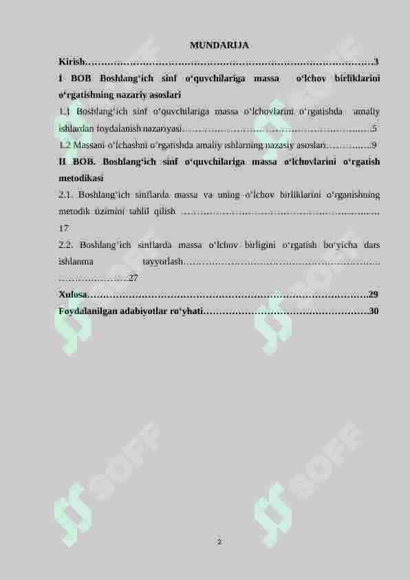Boshlang‘ich sinf o‘quvchilariga massa o‘lchov birliklarini o‘rgatish metodikasi 2