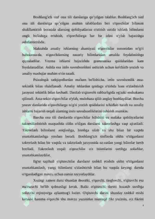 Boshlang‘ich  sinf o‘quvchiarini yozilishi qiyin so‘zlarni o`rgatishda qiziqarli usullardan faydalanishning ahamiyati 4