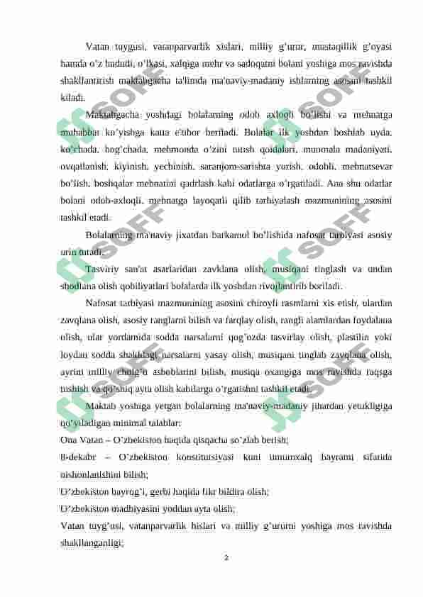 Maktabgacha ta’lim tashkilotlarida tayyorlov guruhi bolalarini maktabga tayyorlash vazifalari 2
