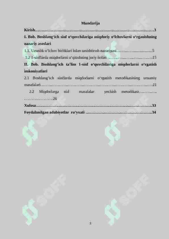 Boshlangʻich sinflarda asosiy miqdorlarni oʻrgatish metodikasi. 2