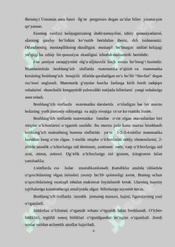 Boshlangʻich sinflarda asosiy miqdorlarni oʻrgatish metodikasi. 6