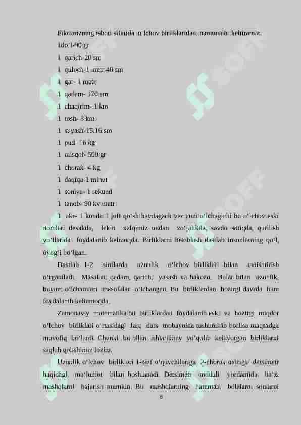 Boshlangʻich sinflarda asosiy miqdorlarni oʻrgatish metodikasi. 8