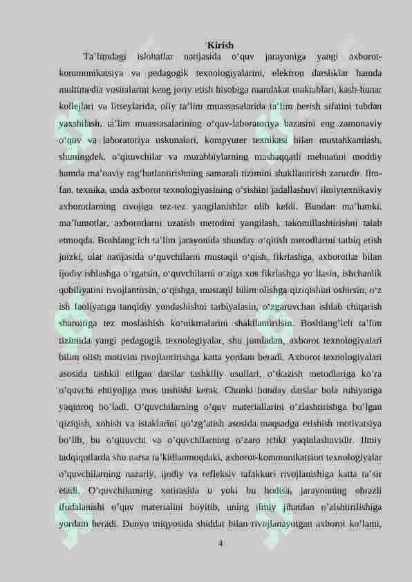 Boshlang‘ich  sinf ona tili darslarida tеxnika vositalaridan (media manbalardan)  foydalanish 4