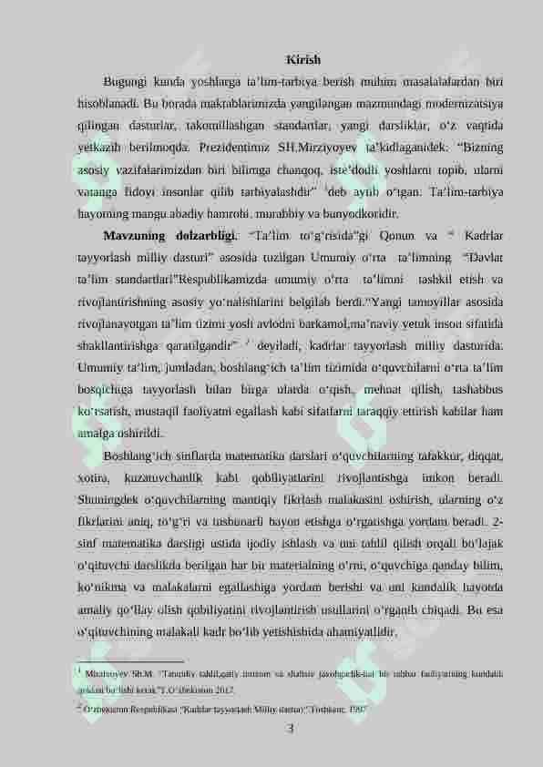 Boshlang‘ich sinflarda matematikadan masala yechimini tekshirish asosida o‘quvchilarni ijodiy ishlashga o‘rgatish metodikasi (1-2 sinf misolida) 3