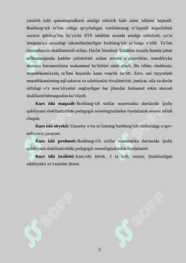 Boshlang‘ich sinflarda matematikadan masala yechimini tekshirish asosida o‘quvchilarni ijodiy ishlashga o‘rgatish metodikasi (1-2 sinf misolida) 5