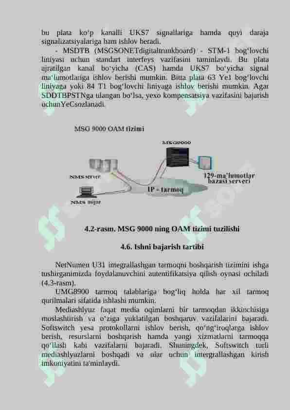 NETNUMEN U31 DASTURIY TA’MINOTIDAN FOYDALANGAN HOLDA ZXMSG 9000 MEDIASHLYUZ QURILMASINI O‘RGANISH 4