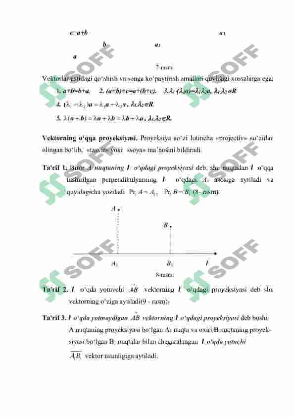 TEKISLIK VA FAZODA VEKTORLAR. VEKTORLAR USTIDA CHIZIQLI AMALLAR 7