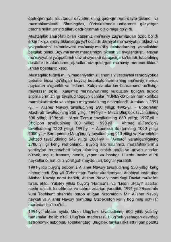 Ma’naviy hayotdagi tub o‘zgarishlar. Kadrlar tayyorlash va ta’lim sohasidagi islohatlar 3