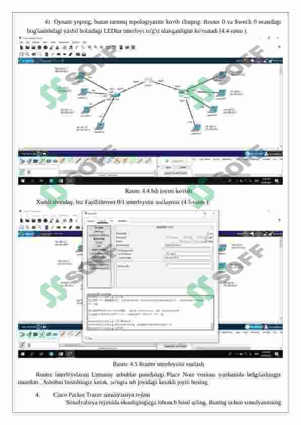 CISCO PACKET TRACER DASTURIDA KICHIK O`LCHAMLI VA  KATTA O`LCHAMLI KORPORATIV TARMOG`INI LOYIHALASH 5