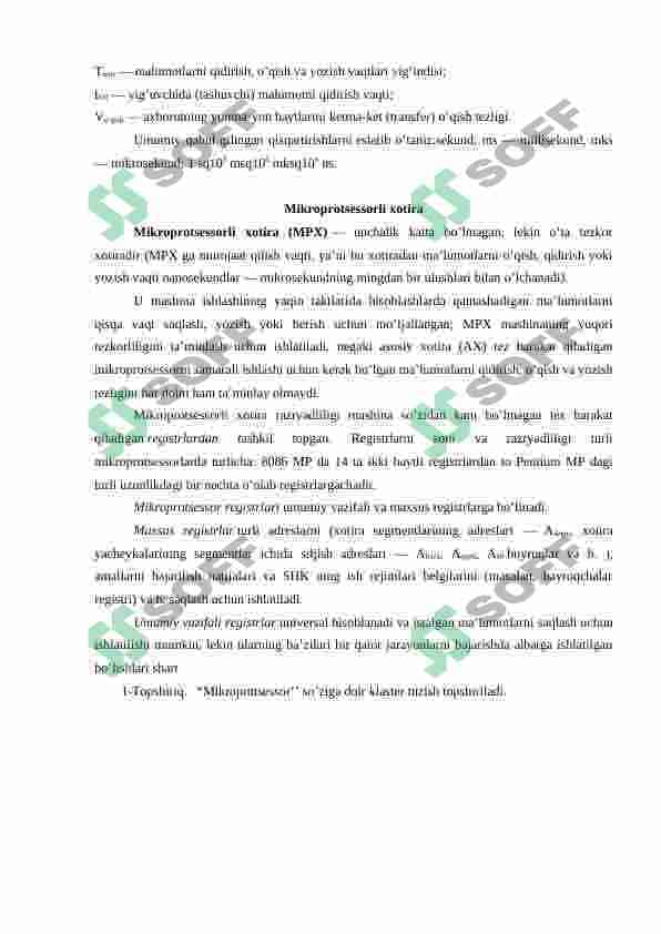 Markaziy mikroprotsesorni olib turini aniqlash, profilaktik xizmat ko'rsatish. 4