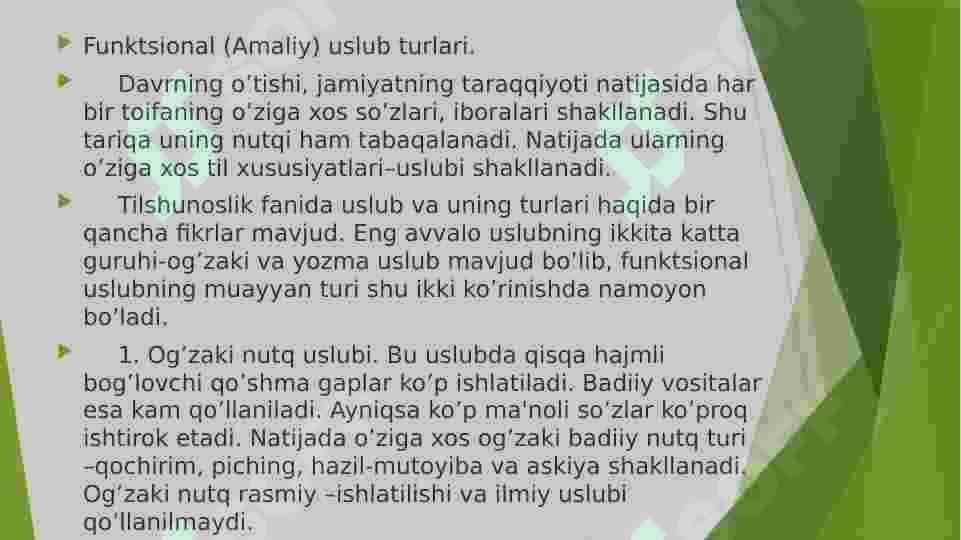 Hozirgi o’zbеk adabiy tilining og’zaki va yozma uslubi haqida 4