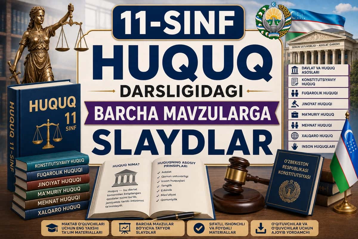 11-sinf huquq darsligidagi barcha mavzularga slaydlar 1