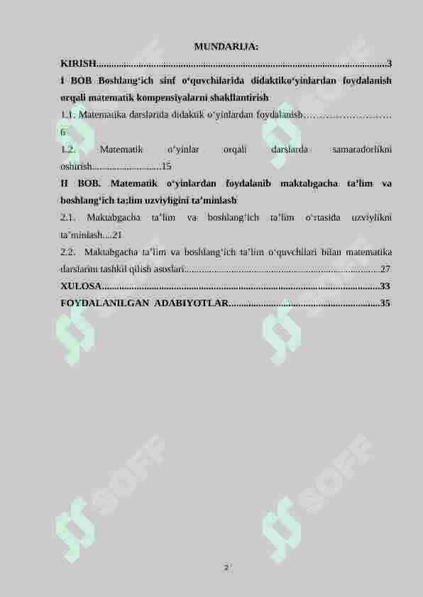 Matematik o‘yinlardan foydalanib maktabgacha ta’lim va boshlang‘ich ta’lim uzviyligini taminlashning nazariy asosi 2