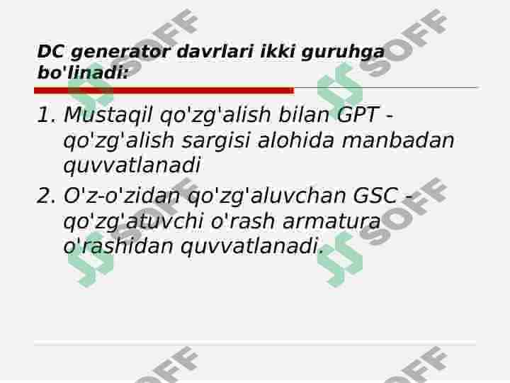 DC generatorlari 2