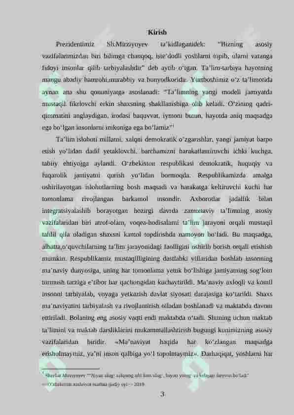 Uzunlik o`lchovlarining nazariy asosi va uni o`rganish metodikasi. (1-4 sinf misolida) 3