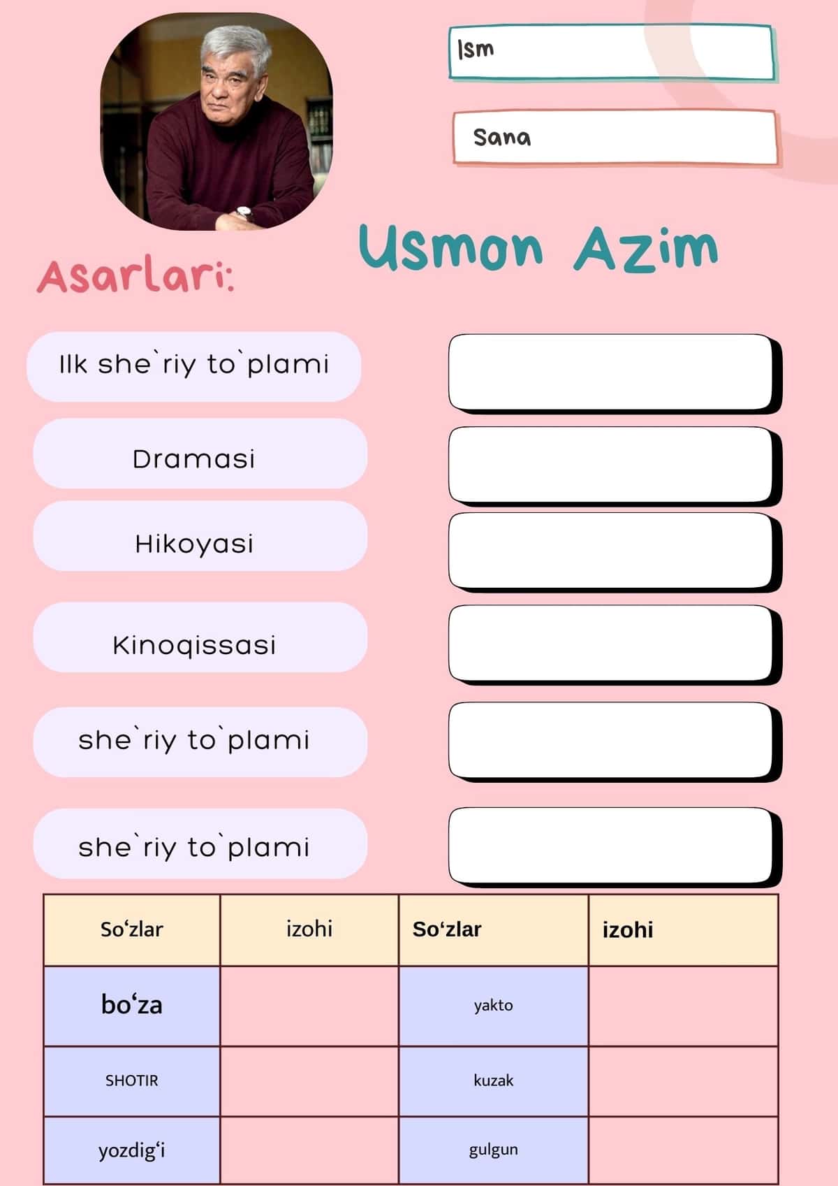 9-sinf Adabiyot fanidan tarqatma 2