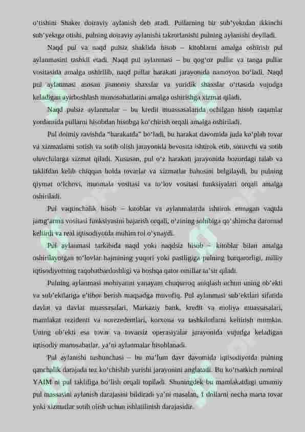 PUL AYLANMASI VA UNING TARKIBI 2