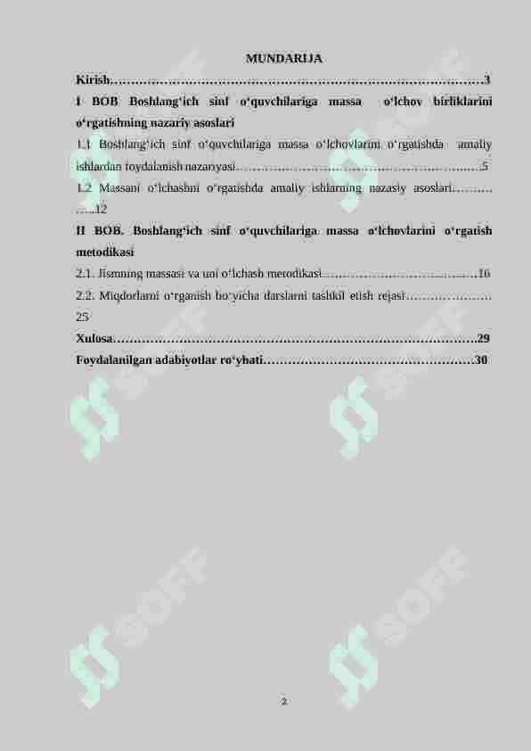 Boshlang‘ich sinf o‘quvchilariga massa o‘lchov birliklarini o‘rgatish metodikasi 2
