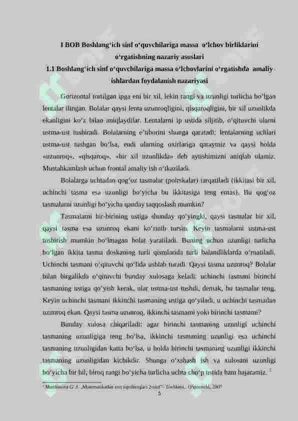 Boshlang‘ich sinf o‘quvchilariga massa o‘lchov birliklarini o‘rgatish metodikasi 5
