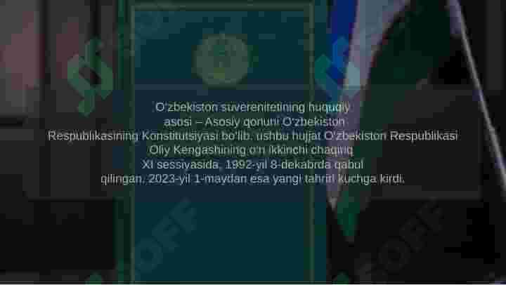 O‘ZBEKISTON KONSTITUTSIYASIDA DAVLAT HOKIMIYATINI AMALGA OSHIRISHGA DOIR NORMALAR. 6