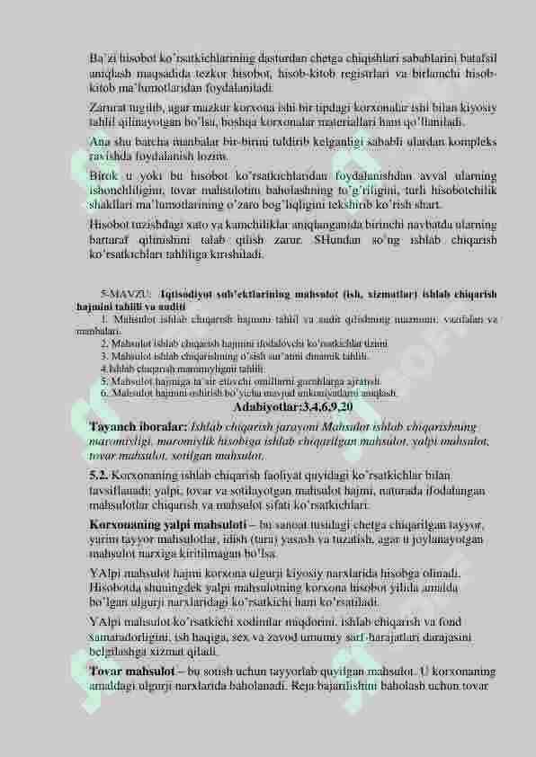 Xo'jalik yurutuvchi subyektlarning mahsulat ishlab chiqarish va sotish hajmini tahlili 2