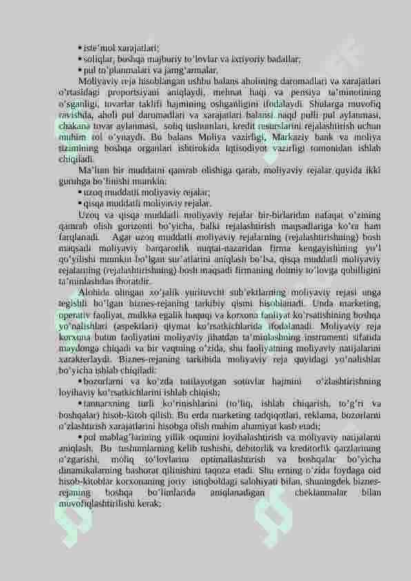 Moliyaviy rejalashtirish va tartibga solish 6