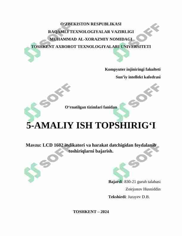 Masofa sensor (Ultrasonik sensor) ni tugma orqali yoqish va masofaga qarab ton almashishini potensiometrda boshqarish. 1