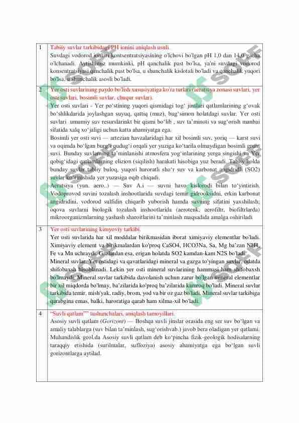 Gidrogeoekologiya fanidan 50 ta savolga javob 1