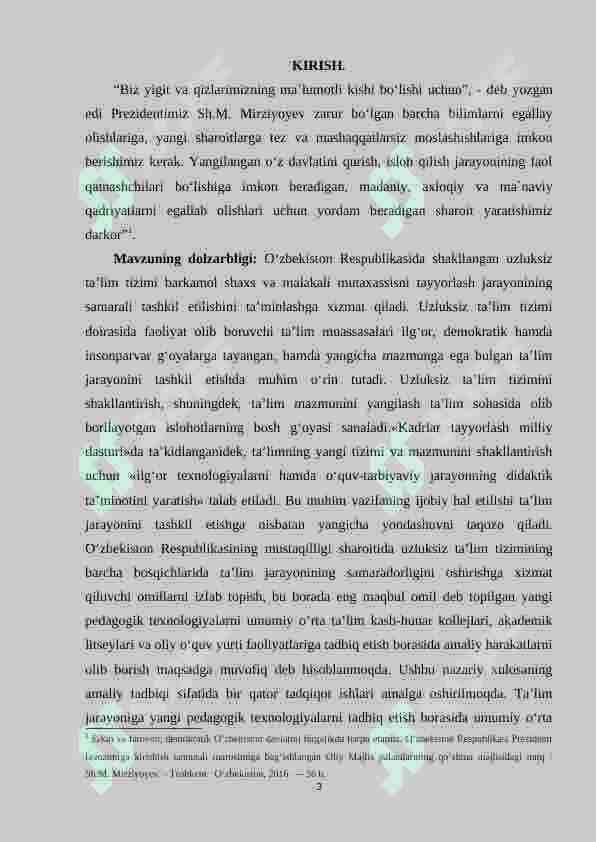 Algebraik mazmundagi masala va ularni o`rganish metodikasi. (1-4 sinf misolida) 3