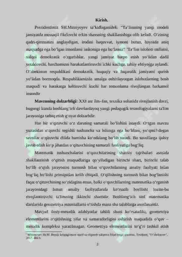 Geometrik mazmundagi masala va ularni o‘rganish metodikasi. (1-4 sinf misolida) 3