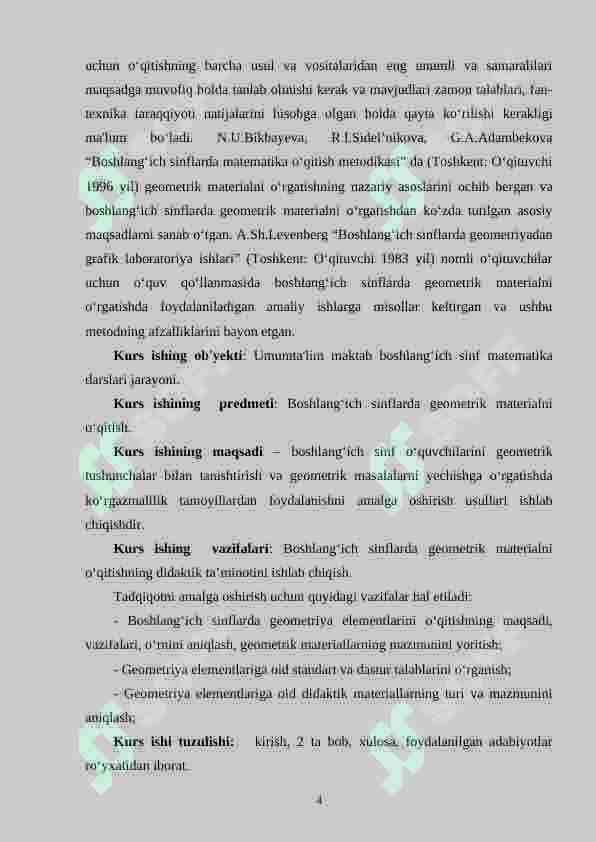 Geometrik mazmundagi masala va ularni o‘rganish metodikasi. (1-4 sinf misolida) 4
